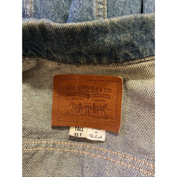 VTG Levi's Mens Blue Long Sleeve Pockets Button Front Denim Jean Jacket Size XLT - Picture 4 of 13